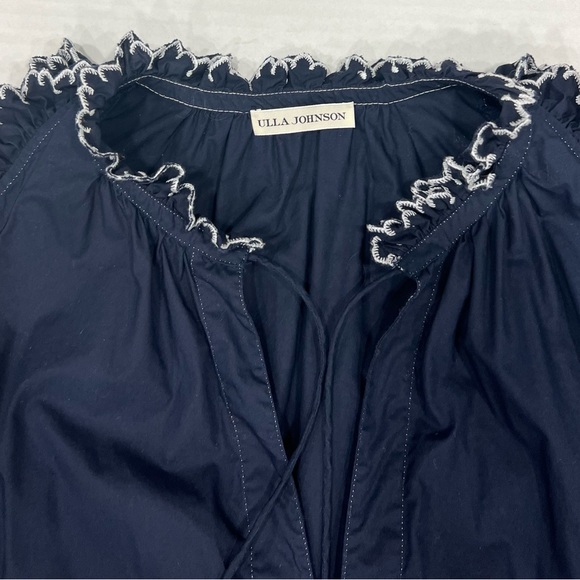 Ulla Johnson Top Size 2 Blouse Scalloped Cold Shoulder 100% Cotton - Picture 11 of 12